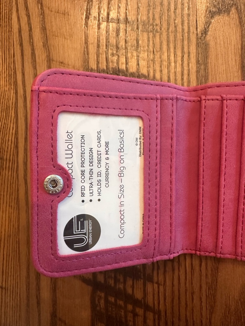 Compact Pink Zip Wallet - Picture 5 of 6